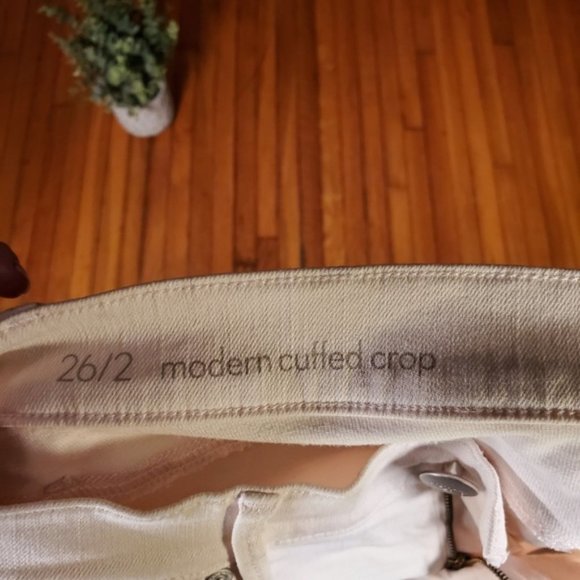 Loft Pastel Pink Jeans Modern Cuffed Crop Denim Preppy Blush Stretch Cotton 2 - Picture 5 of 6